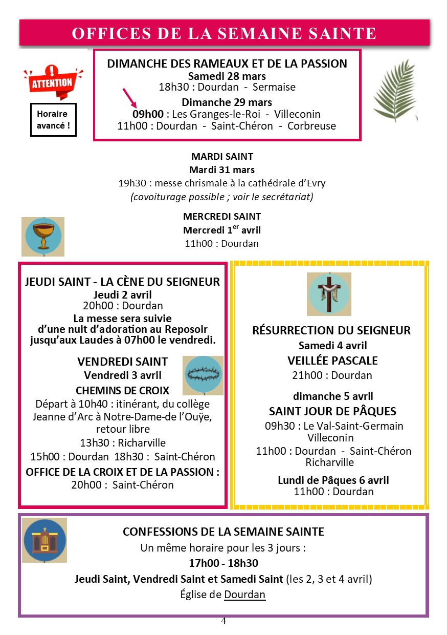 Offices de la Semaine Sainte 2026