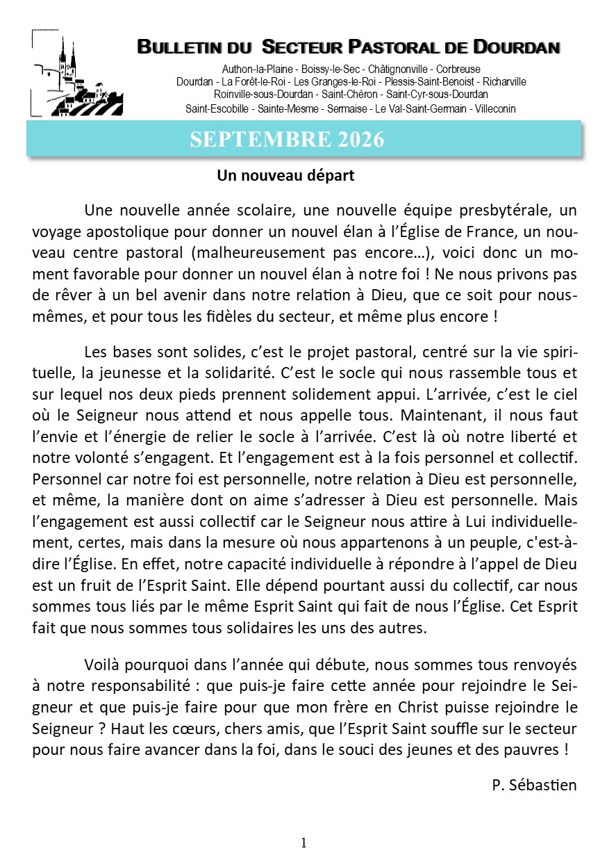 Bulletin de septembre 2026